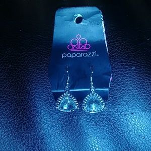 Silver and stone paparazzi ear ring set